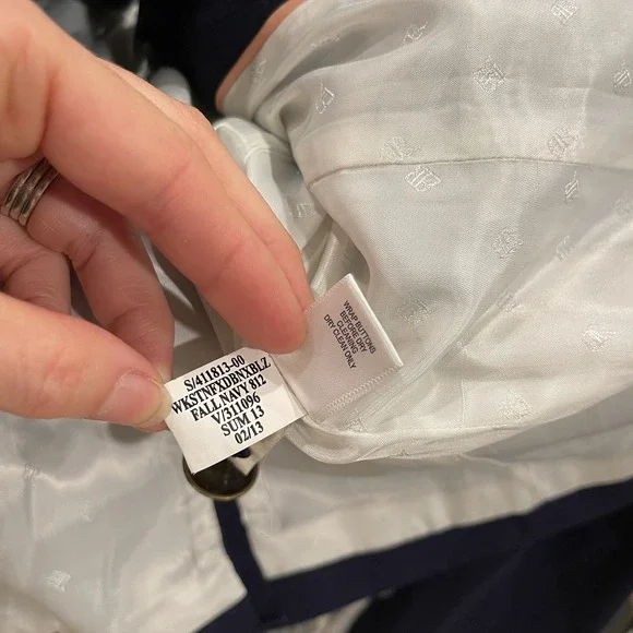 Banana Republic Women's Navy Blue Double Breasted Blazer Brass Buttons Size‎ 2 - Picture 10 of 11